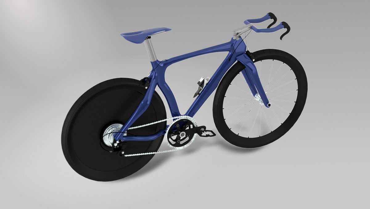 Blue race bike